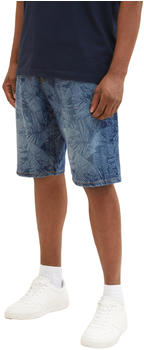 Tom Tailor Gemusterte Morris Jeans Shorts (1036298-31749) dark banana leaf lazer denim