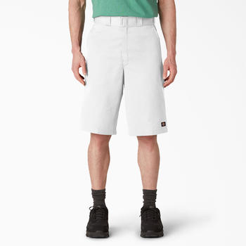 Dickies Loose Fit Flat Front Work Shorts white