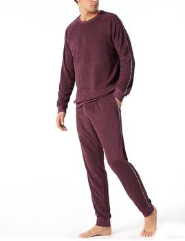 Schiesser Schlafanzug lang Frottee Modal Warming Nightwear (178036) burgund