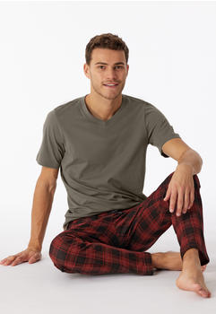 Schiesser Shirt kurzarm Organic Cotton V-Ausschnitt taupe Mix+Relax (180283)