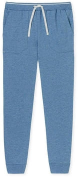 Schiesser Loungehose lang Organic Cotton Bündchen Streifen blau meliert - Mix+Relax (181186)