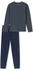 Schiesser Schlafanzug lang Streifen anthrazit - Casual Essentials (182197)