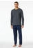 Schiesser Schlafanzug lang Streifen anthrazit - Casual Essentials (182197)