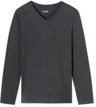 Schiesser Shirt langarm V-Ausschnitt dunkelgrau-meliert - Mix+Relax (182043)