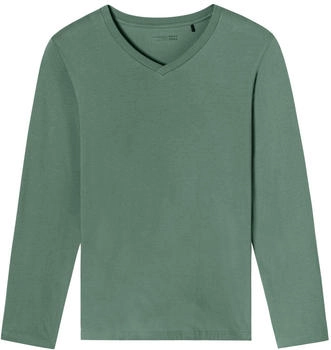 Schiesser Shirt langarm V-Ausschnitt grün - Mix+Relax (182043)