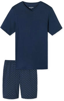 Schiesser Schlafanzug kurz V-Ausschnitt admiral - Casual Essentials (182200)