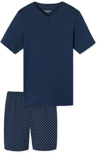 Schiesser Schlafanzug kurz V-Ausschnitt admiral - Casual Essentials (182200)