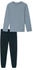 Schiesser Schlafanzug lang Ringel Bündchen nachtblau - Casual Essentials (182514)