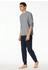 Schiesser Schlafanzug lang Ringel Bündchen nachtblau - Casual Essentials (182514)