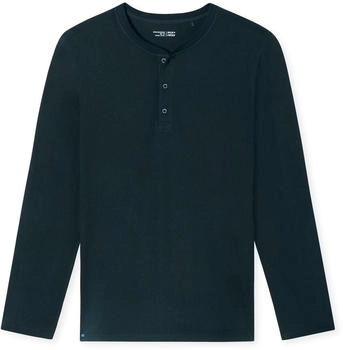 Schiesser Shirt langarm Knopfleiste nachtblau - Mix+Relax (182517)