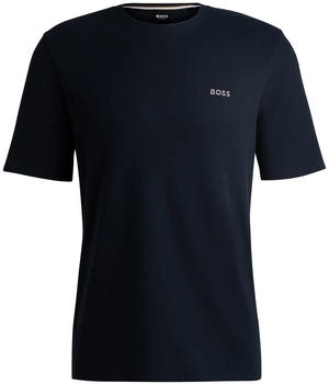 Hugo Boss Pyjama-Shirt aus Baumwoll-Mix mit Logo-Stickerei Waffle T-Shirt (50535891) dunkelblau