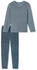 Schiesser Schlafanzug lang Frottee Streifen jeansblau - Casual Nightwear (181926)