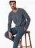 Schiesser Schlafanzug lang Frottee Streifen jeansblau - Casual Nightwear (181926)