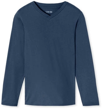 Schiesser Shirt langarm V-Ausschnitt royal - Mix+Relax (182182)
