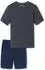 Schiesser Schlafanzug kurz Streifen anthrazit - Casual Essentials (182198)