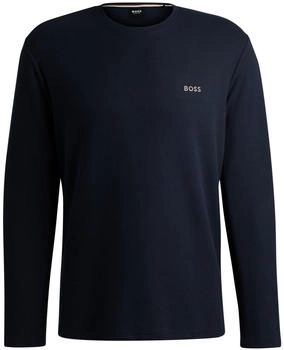 Hugo Boss Pyjama-Shirt aus Baumwoll-Mix mit Waffelstruktur Waffle LS-Shirt (50535870) dunkelblau
