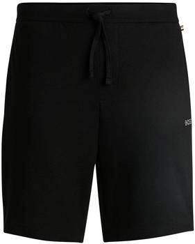 Hugo Boss Pyjama-Shorts aus Baumwoll-Mix mit Waffelstruktur und Logo-Stickerei Waffle Shorts (50535884) schwarz