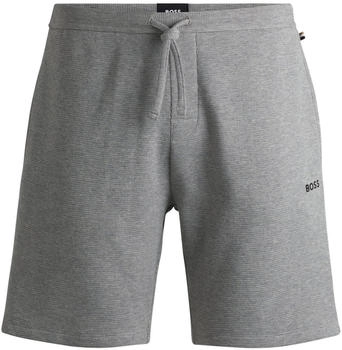 Hugo Boss Pyjama-Shorts aus Baumwoll-Mix mit Waffelstruktur und Logo-Stickerei Waffle Shorts (50535884) grau