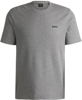 Hugo Boss Pyjama-Shirt aus Baumwoll-Mix mit Logo-Stickerei Waffle T-Shirt (50535891) grau