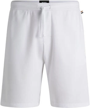 Hugo Boss Pyjama-Shorts mit Waffelstruktur und Logo-Stickerei - Style Waffle Shorts 50535884 Weiß