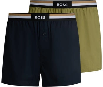 Hugo Boss Zweier-Pack Pyjama-Shorts aus Baumwolle mit Logo-Bund - Style 2P Boxer Shorts EW 50535792 Grün