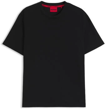 HUGO Pyjama-Shirt mit Waffelstruktur und Logo-Stickerei - Style Austin T-Shirt 50532011 Schwarz