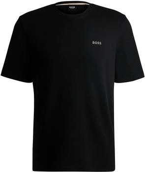 Hugo Boss Pyjama-Shirt mit Waffelstruktur und Logo-Stickerei - Style Waffle T-Shirt 50535891 Schwarz