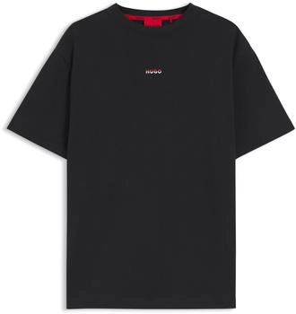 HUGO Relaxed-Fit Pyjama-Shirt aus Baumwolle mit Logo-Print - Style SPLIT LOGO_T-SHIRT 50544185 Schwarz