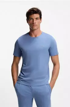 Hugo Boss T-Shirt aus Stretch-Baumwolle mit Logo-Stickerei Style Mix&Match T-Shirt R 50515312 Blau