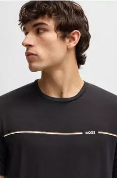 Hugo Boss Pyjama aus Stretch-Jersey mit Bambusfasern in einer Geschenkbox Style Bamboo Short Set 50540627 Dunkelgrau