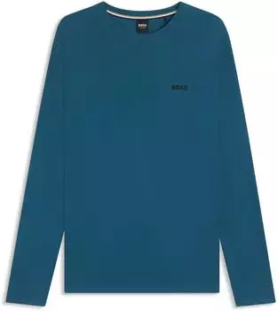 Hugo Boss Pyjama-Shirt aus Baumwoll-Mix mit Waffelstruktur Style Waffle LS-Shirt 50535870 Blau