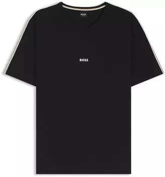 Hugo Boss Pyjama-Shirt aus elastischer Baumwolle mit Tape-Details Style Unique T-Shirt 50545930 Schwarz