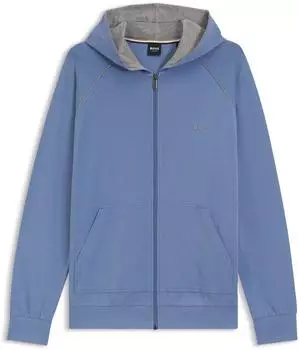 Hugo Boss Hoodie aus Stretch-Baumwolle mit Reißverschluss Style Mix&Match Jacket H 50515313 Blau
