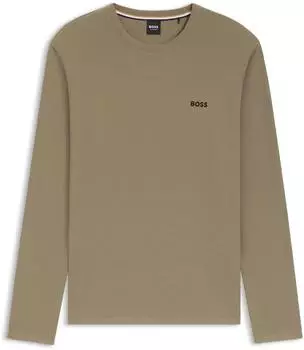 Hugo Boss Pyjama-Shirt aus Baumwoll-Mix mit Waffelstruktur Style Waffle LS-Shirt 50535870 Hellbraun