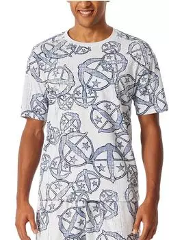 Schiesser Shirt kurzarm Statement-Druck weiß-blau 150 Years (183224-904)