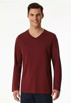 Schiesser Shirt langarm V-Ausschnitt nougat Mix+Relax (182182-309)