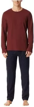 Schiesser Schlafanzug lang burgund Casual Essentials (180249-516)