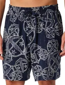 Schiesser Bermuda Statement-Druck blau-weiß 150 Years (183227-913)