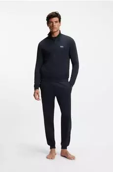 Hugo Boss Loungewear-Trainingsanzug aus Stretch-Baumwolle mit Logos Style 365 Long Set 50554873 Dunkelblau