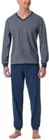 Schiesser Pyjama "Comfort Essentials" 2 tlg. V-Ausschnitt, Brusttasche, Baumwolle,