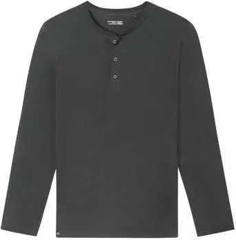 Schiesser Shirt langarm Knopfleiste dunkelgrün Mix+Relax (182517-702)