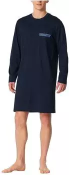 Schiesser Nachthemd langarm blau Comfort Nightwear (182901-800)