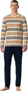 Schiesser Schlafanzug lang Ringel whisky Casual Nightwear (183587-604)