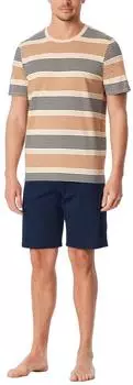 Schiesser Schlafanzug kurz Ringel whisky Casual Nightwear (183586-604)