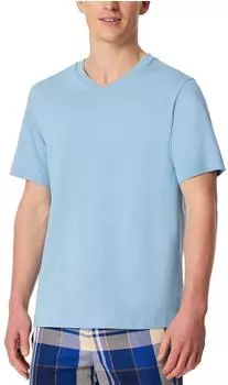 Schiesser Shirt kurzarm V-Ausschnitt pacific blue Mix+Relax (183535-838)