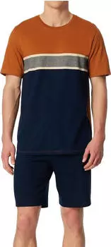Schiesser Schlafanzug kurz admiral gemustert Casual Essentials (183590-801)