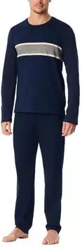 Schiesser Schlafanzug lang Streifen admiral Casual Essentials (183591-801)