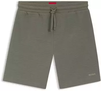 HUGO Pyjama-Shorts mit Waffelstruktur und Logo-Stickerei Style Austin Shorts 50532023 Grün