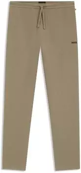 Hugo Boss Pyjama-Hose aus Baumwoll-Mix mit Logo-Stickerei Style Waffle Pants 50535877 Hellbraun