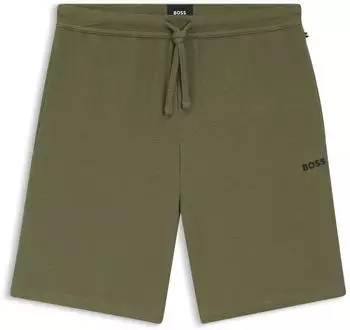 Hugo Boss Pyjama-Shorts aus Baumwoll-Mix mit Logo-Stickerei Style Waffle Shorts 50535884 Grün